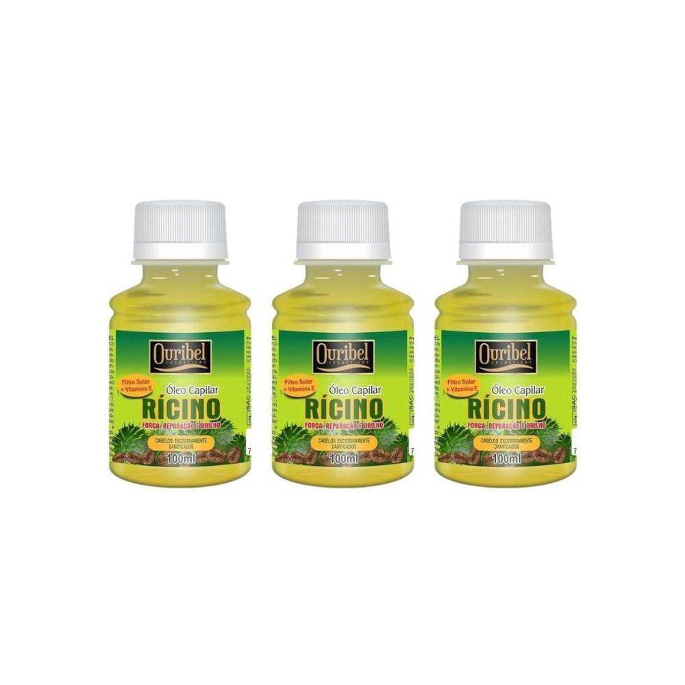 Oleo Capilar Ouribel Ricino 100Ml - Kit Com 3Un