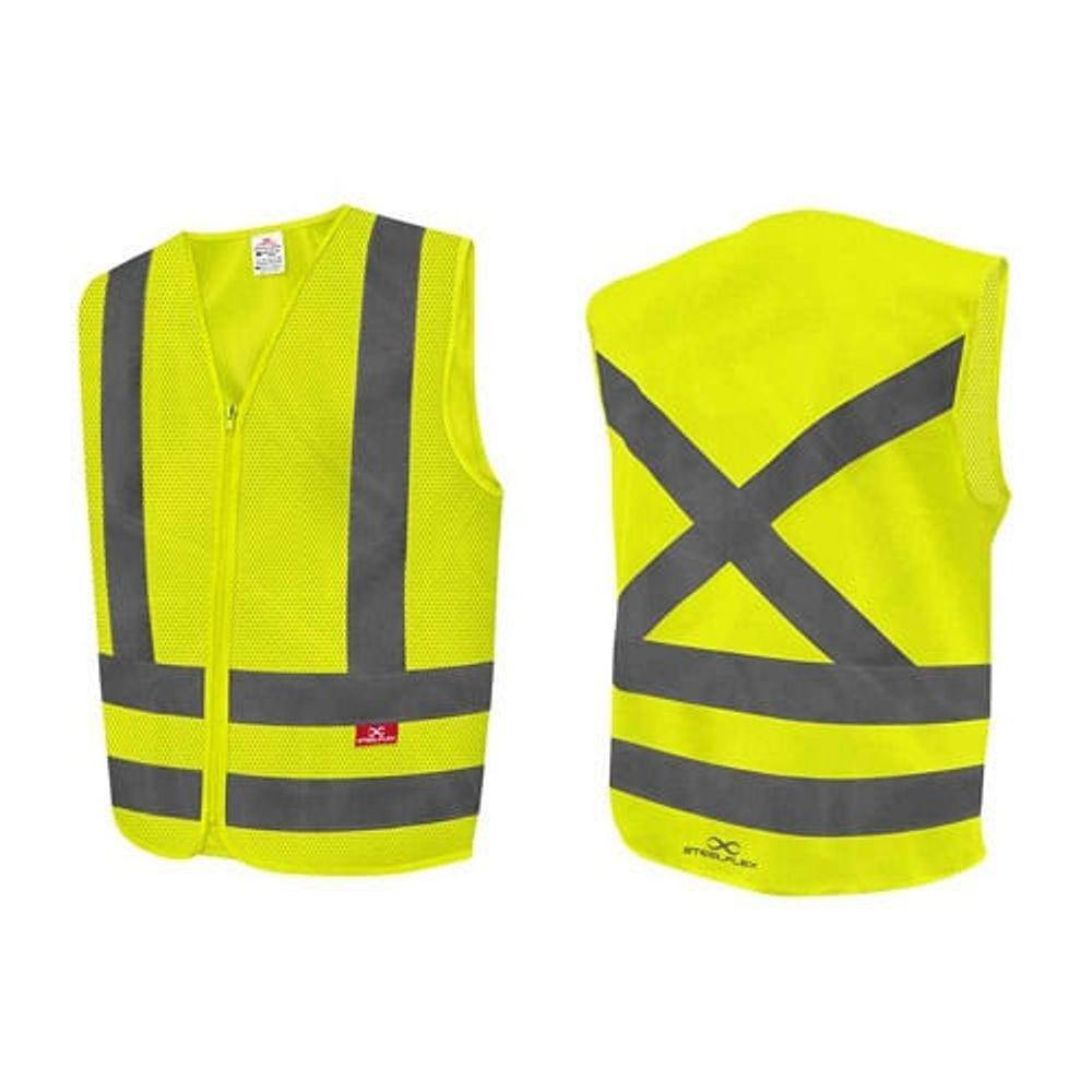 Colete Steelflex Refletor Tipo Jaqueta 1Bolso Amarelo G