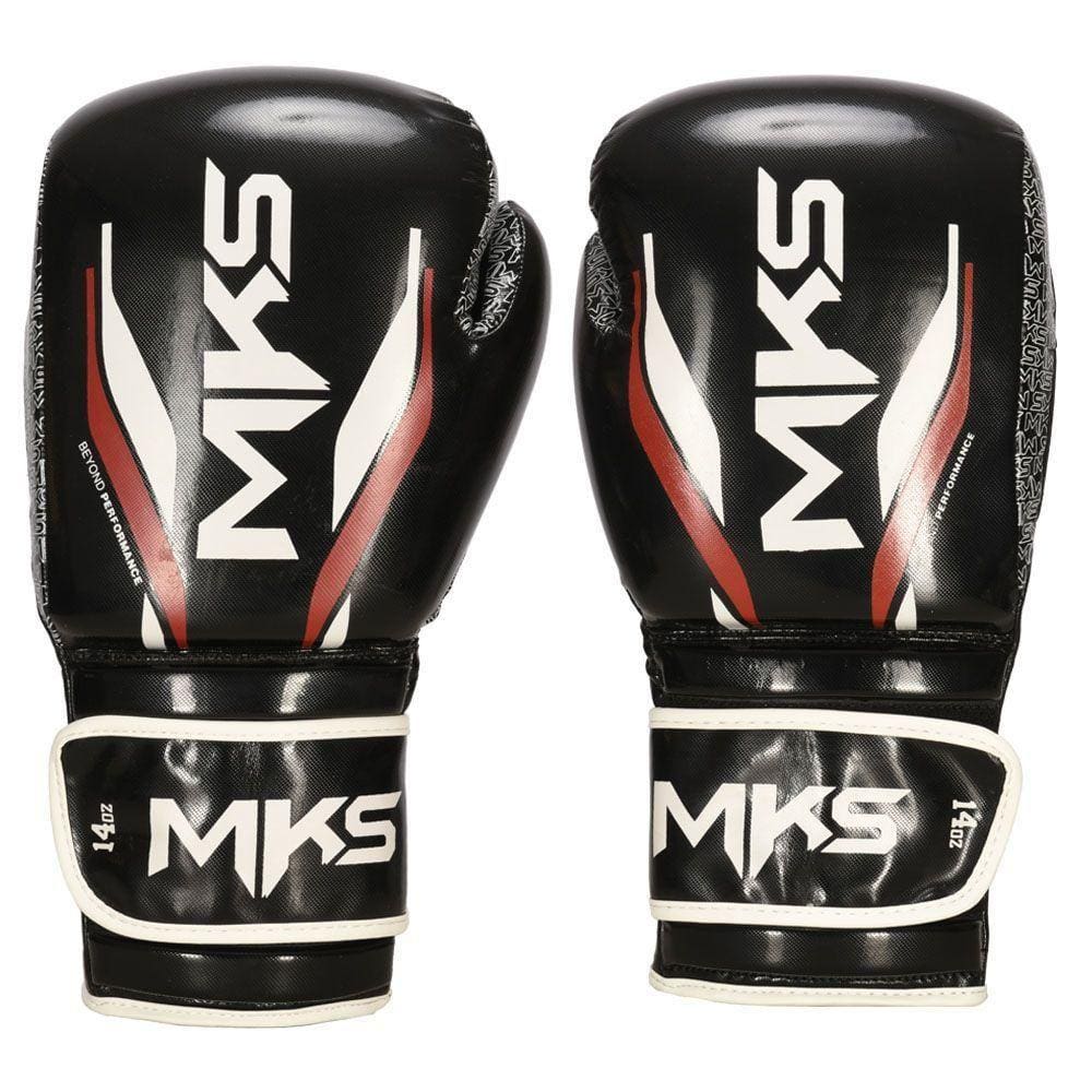Luva De Boxe Mks Prime Tech Cor Preto Tamanho 12 Oz