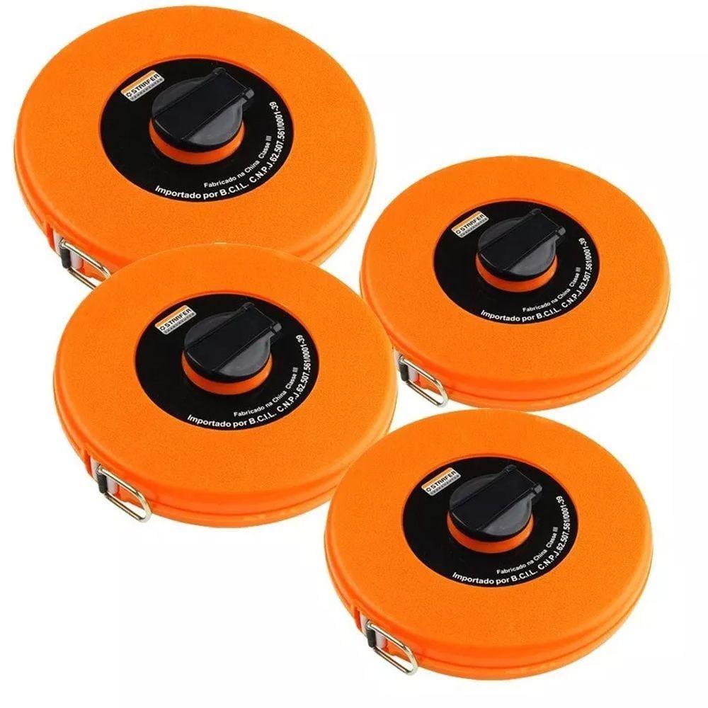 Kit 4 Trena Metrica Fibra de Vidro 10,20,30 e 50m Fechada - Starfer