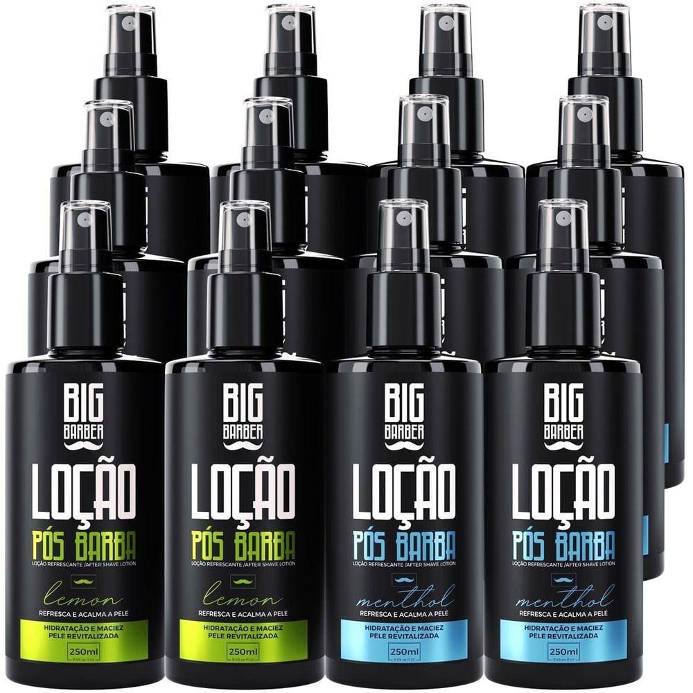 Kit Loção Pós Barba Spray Big Barber 250ml Caixa Com 10 Unidades