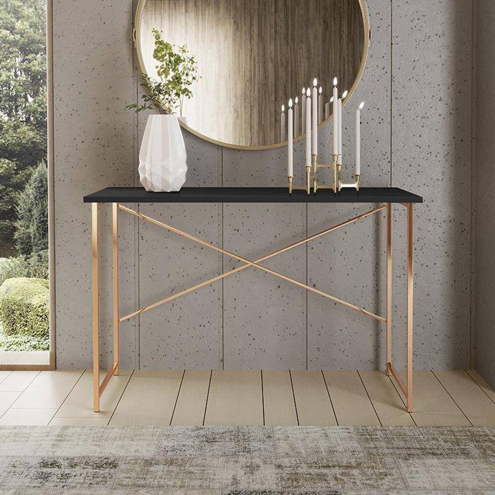 Aparador Steel 76 Cm Estilo Industrial Com Pés Em Aço Cobre/preto Cobre/preto