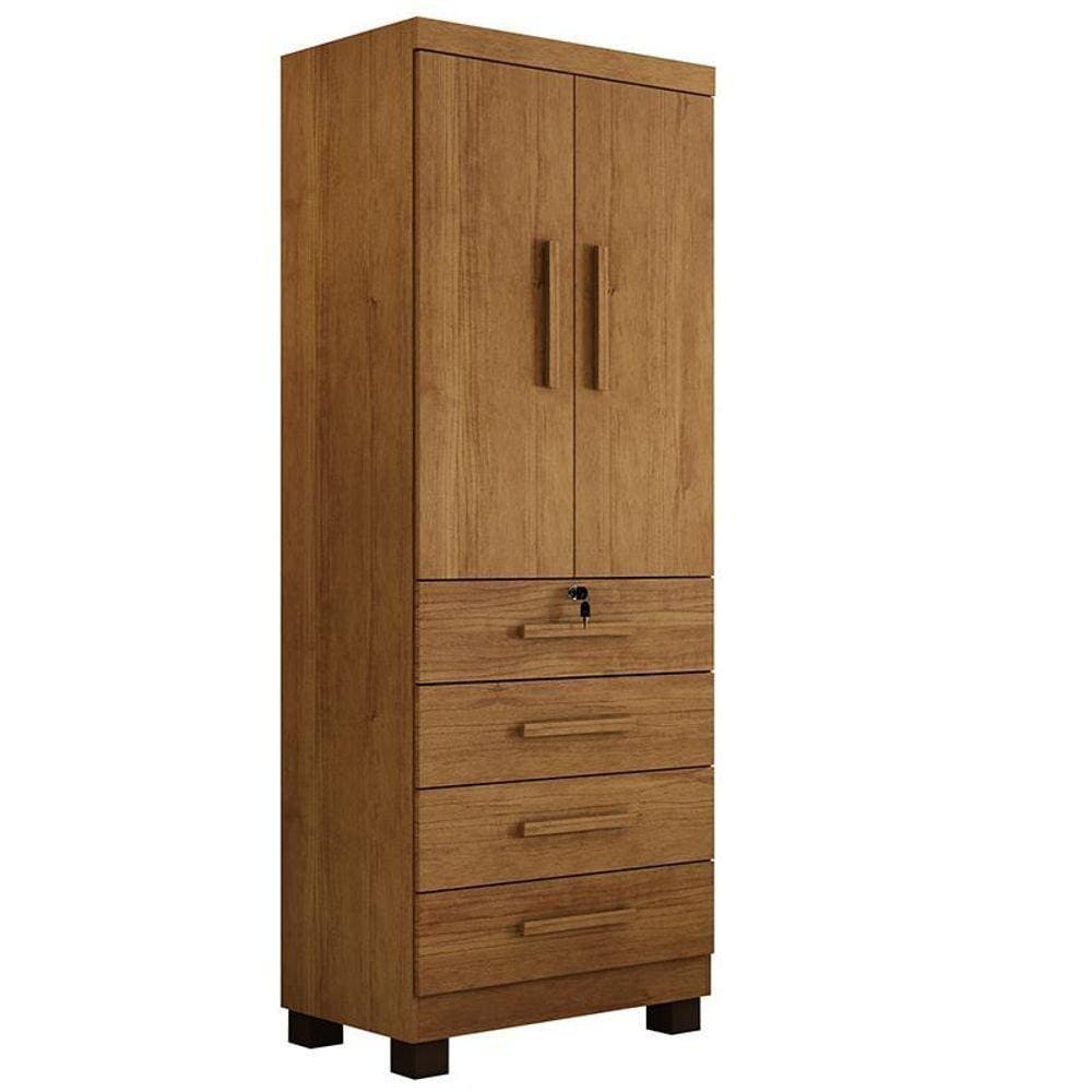 Guarda Roupa New Maia Quarto Com 4 Gavetas E 2 Portas Cinamomo Cinamomo