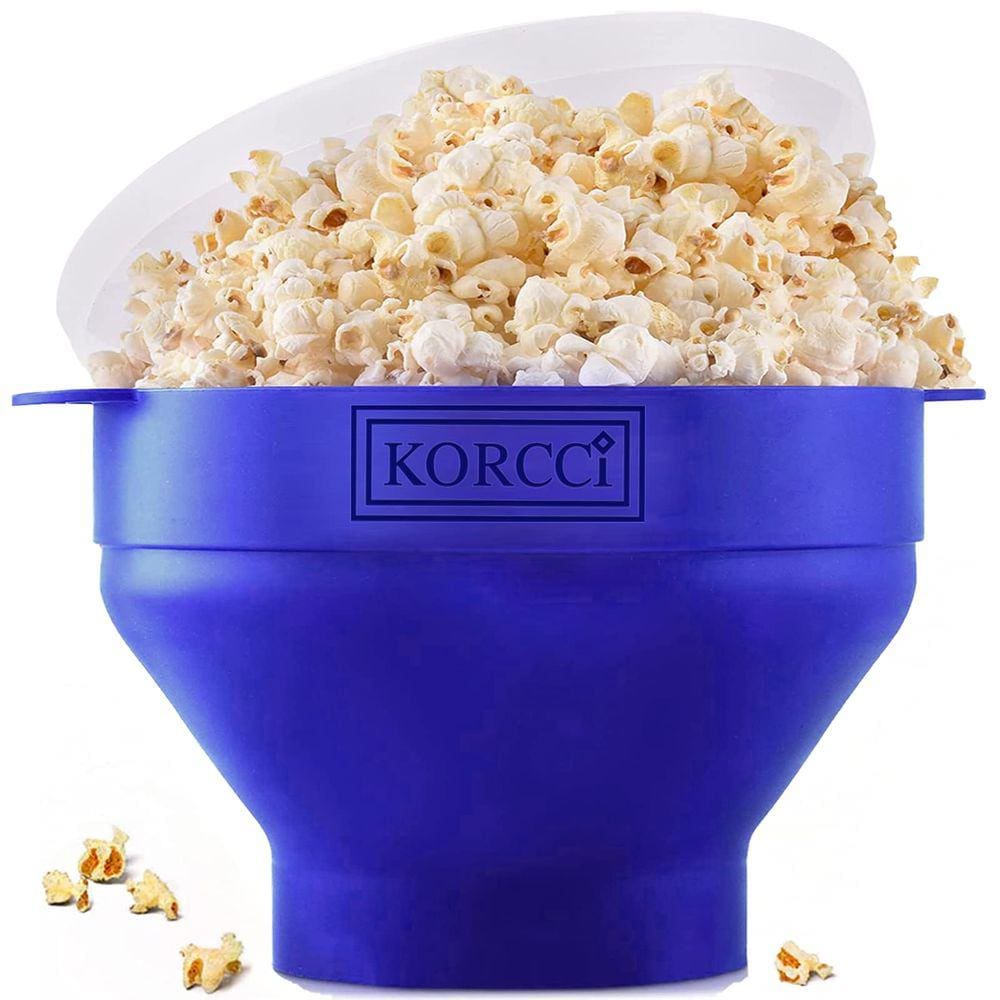 Popper de pipoca de silicone para micro-ondas KORCCI BPA Free Blue