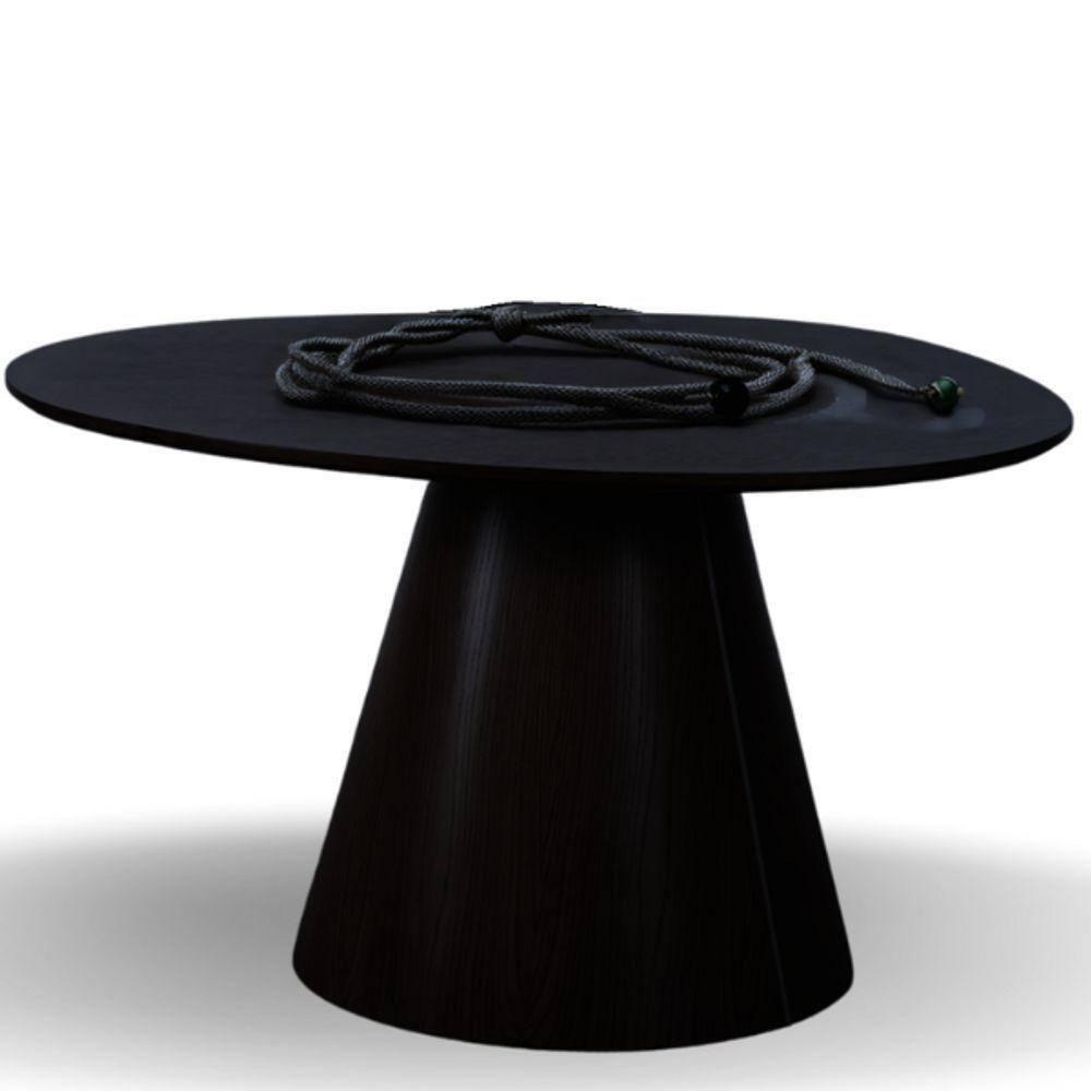 Mesa Cone Redonda Orgânica Em ébano 90cm