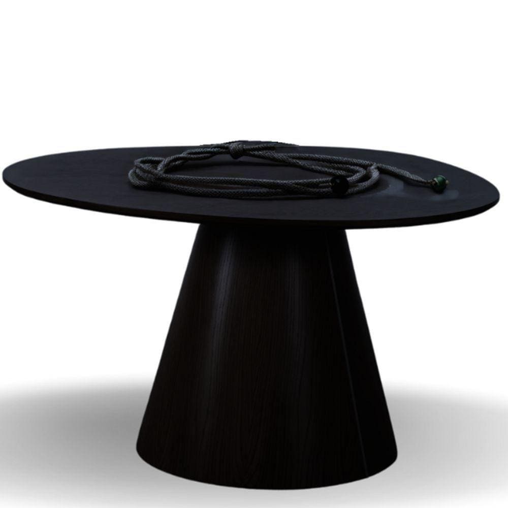 Mesa Cone Redonda Orgânica Em ébano 160cm