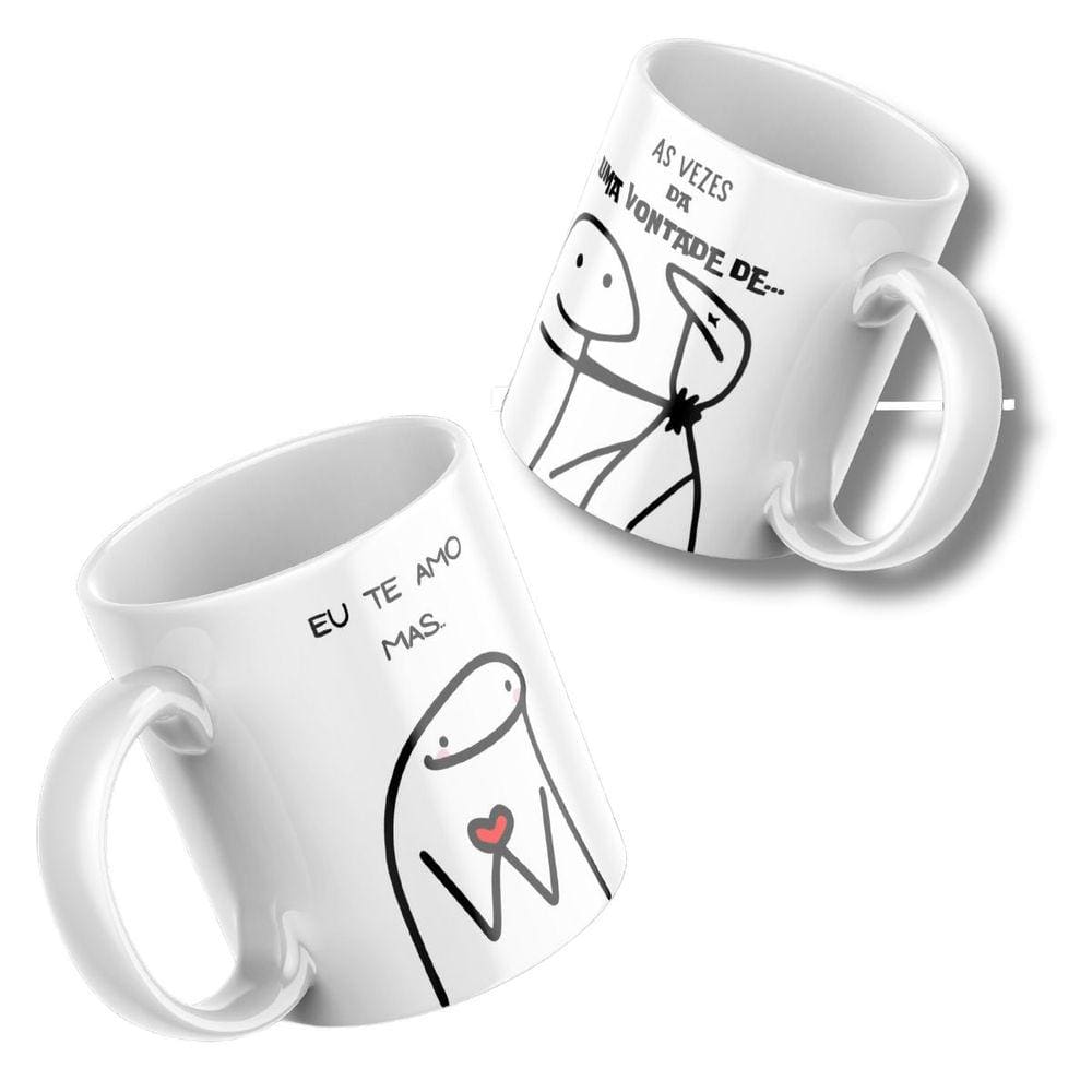 Caneca Xicara de Porcelana Personalizada para Café e Chá Meme Flork Frases Divertidas
