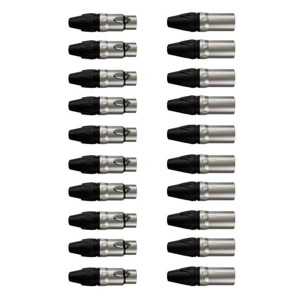 Kit Conectores Xlr 1003 1013 20un (10 Machos-10 Femeas) Wireconex