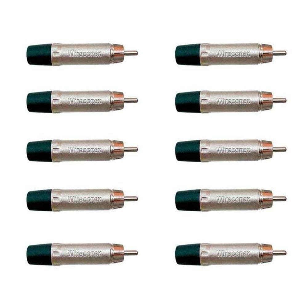 Kit Conector Plug Rca Macho Wc 1212 Bk (10un) Wireconex - Pç - 10