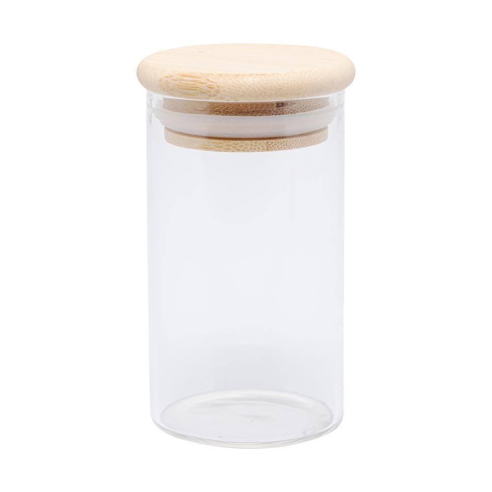 Porta Mantimento Wolff De Vidro Com Tampa De Bambu 800Ml