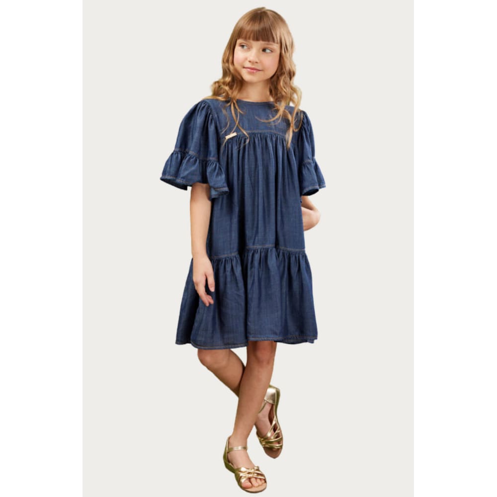 Vestido jeans infantil sales carinhoso