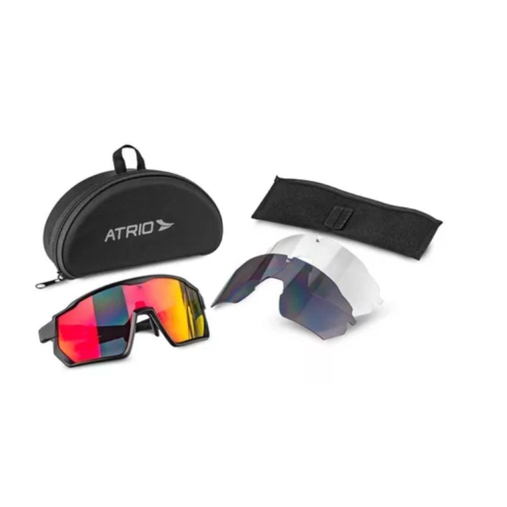 Óculos Atrio Sprinter Kit 3 Lentes Black Red Bi233