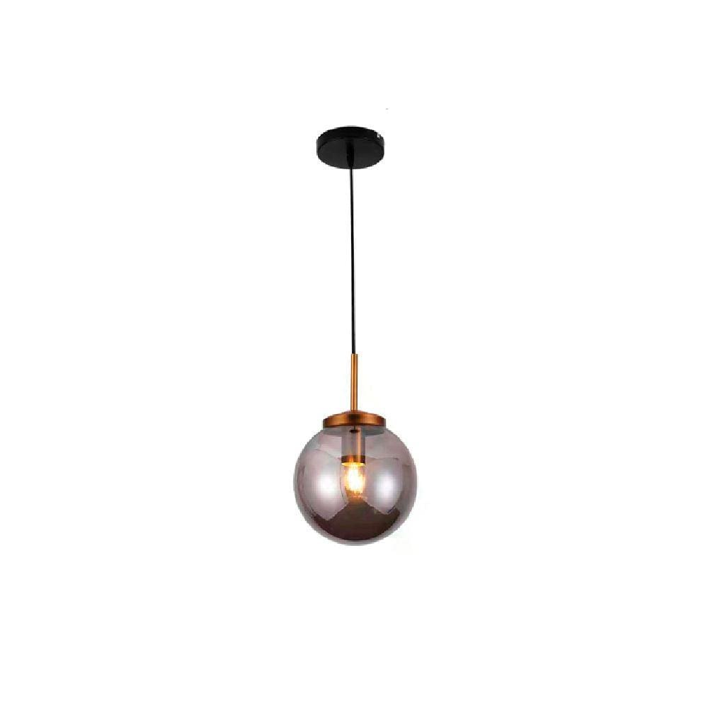Pendente Preto e Bronze com Globo Fumê 20cm 1E27
