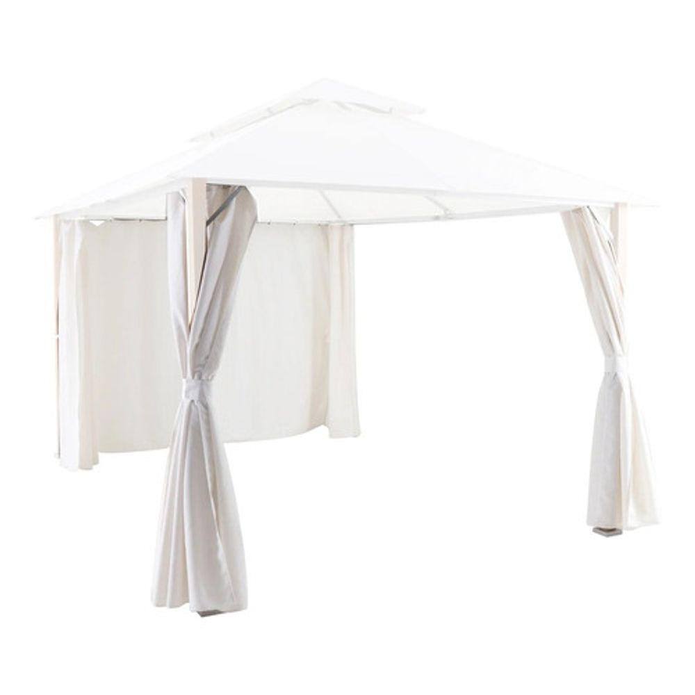 Kit 4 Cortinas Para Gazebo Branco 202x202cm Acabamento Top