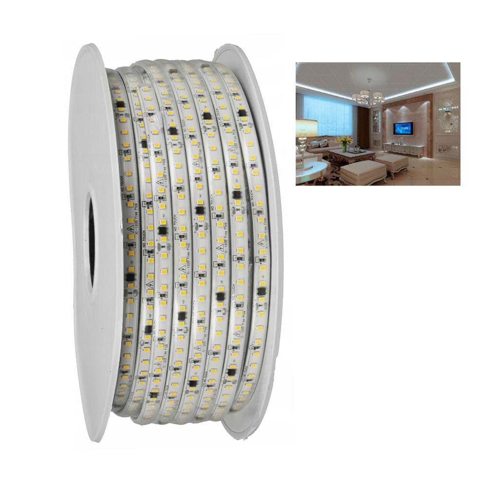 Fita de LED SMD 6500K 100 Metros 127V Fita Dupla Face Conector Perfil Gesso Sanca Iluminacao Ambiente