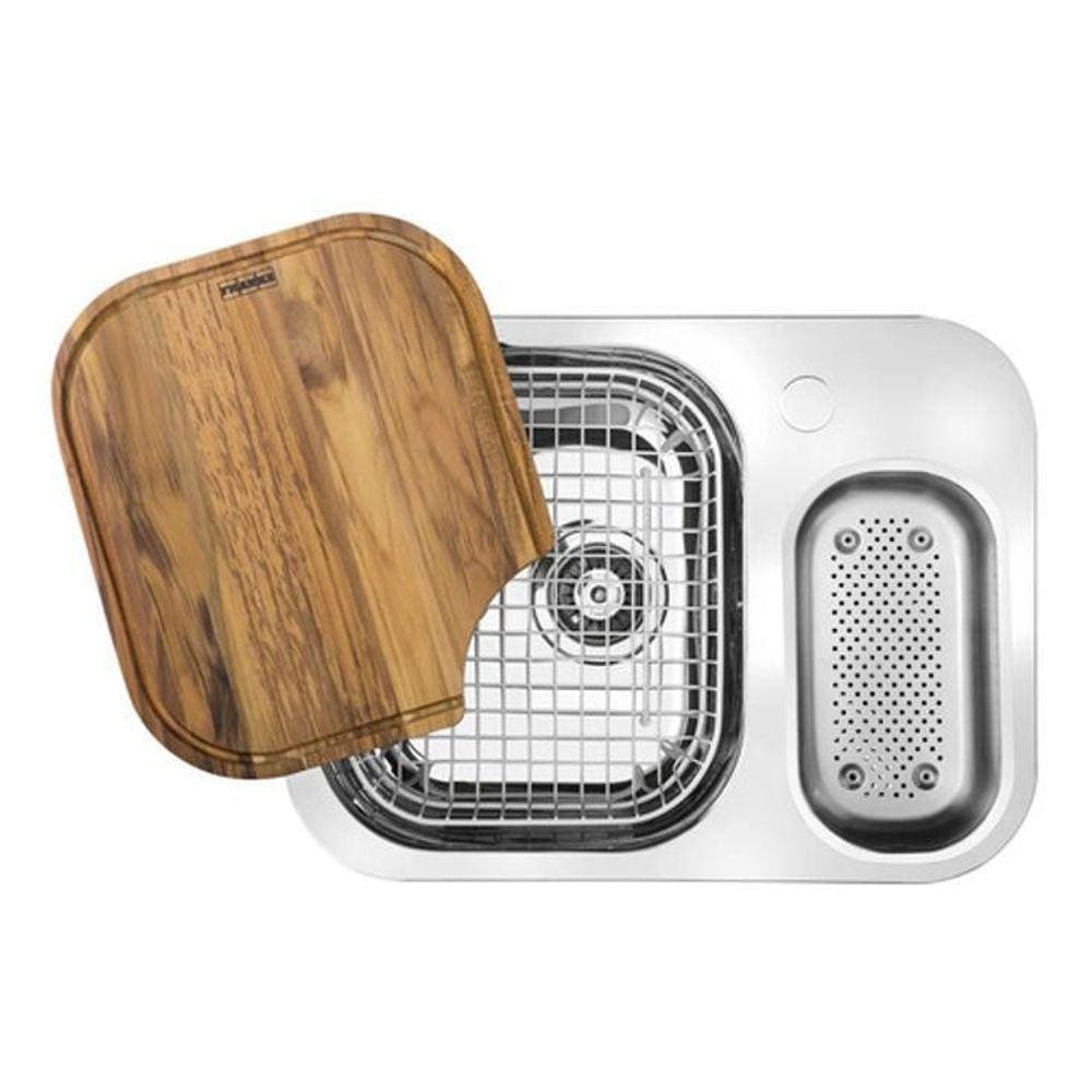 Cuba Dupla Para Cozinha De Embutir 60X45X18Cm Aço Brilhante