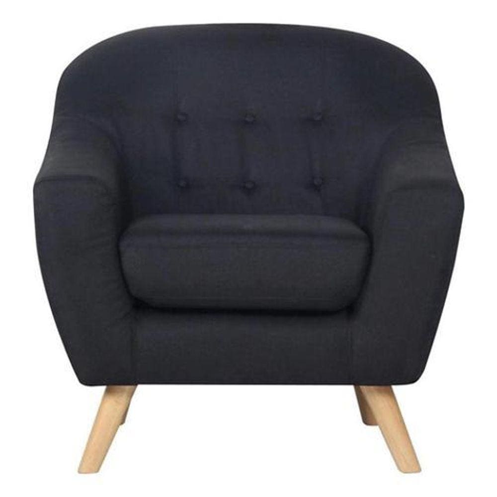 Poltrona Wald Just Home Madeira Preta 86x83x85 cm 136 kg