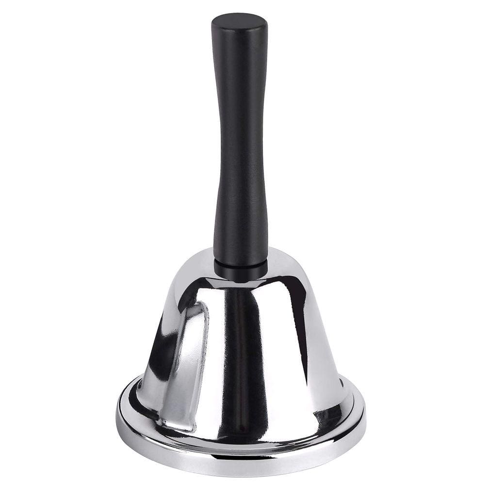 Hand Bell MOROCO Loud Silver Steel para adultos com cabo de madeira