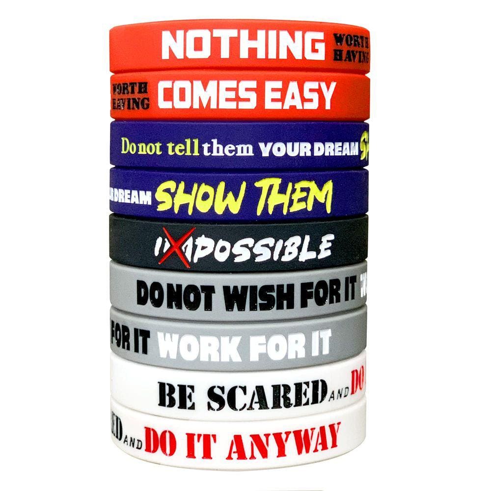 Pacote de 12 pulseiras motivacionais RUANJAI para homens, mulheres e camisetas
