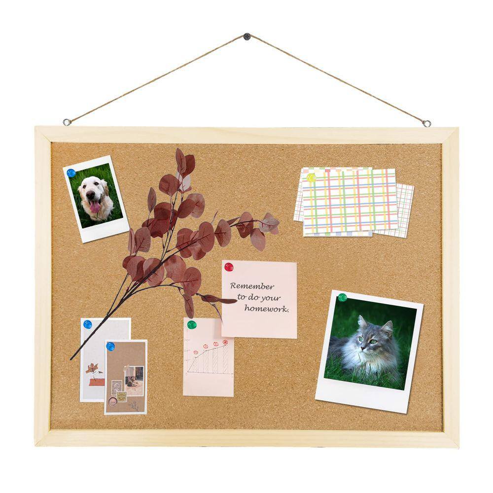 Quadro de cortiça Quadro de avisos GDMINLO 40x30cm com acabamento em madeira de carvalho