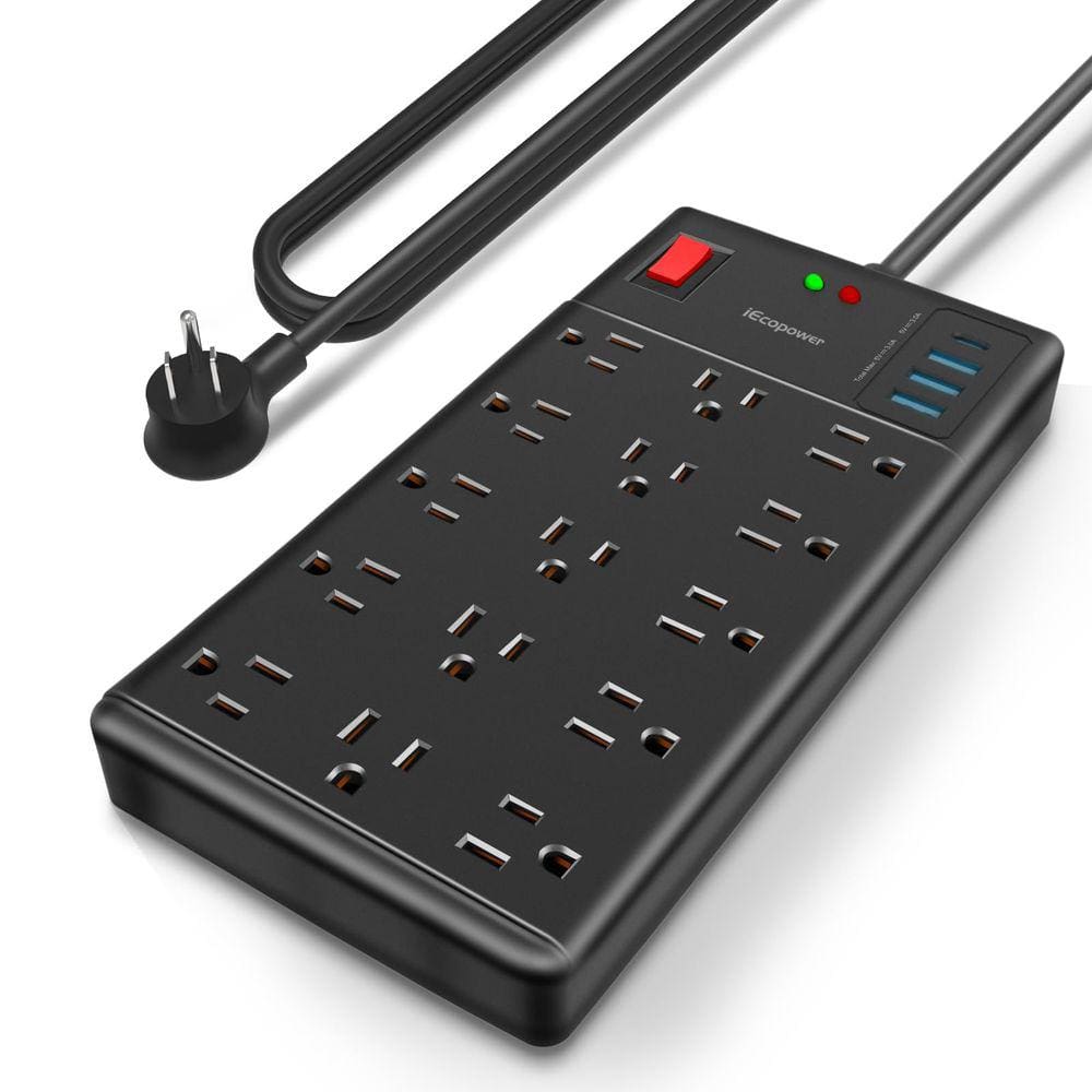 Protetor de sobretensão Power Strip IECOPOWER 15, 4 portas USB