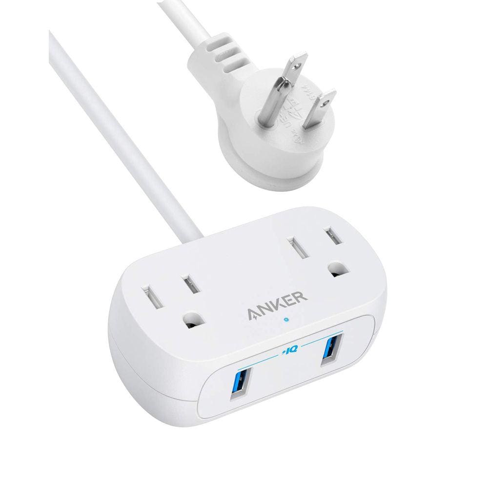 Faixa de alimentação Anker PowerExtend USB 2 Mini 2 tomadas 2 USB-A