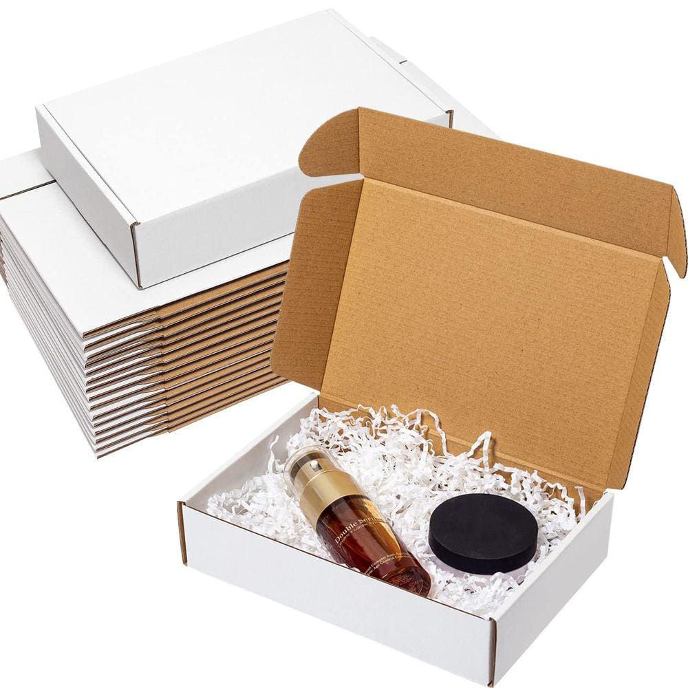 Caixas de envio Wowxyz 9x6x2, pacote com 25 - papelão branco