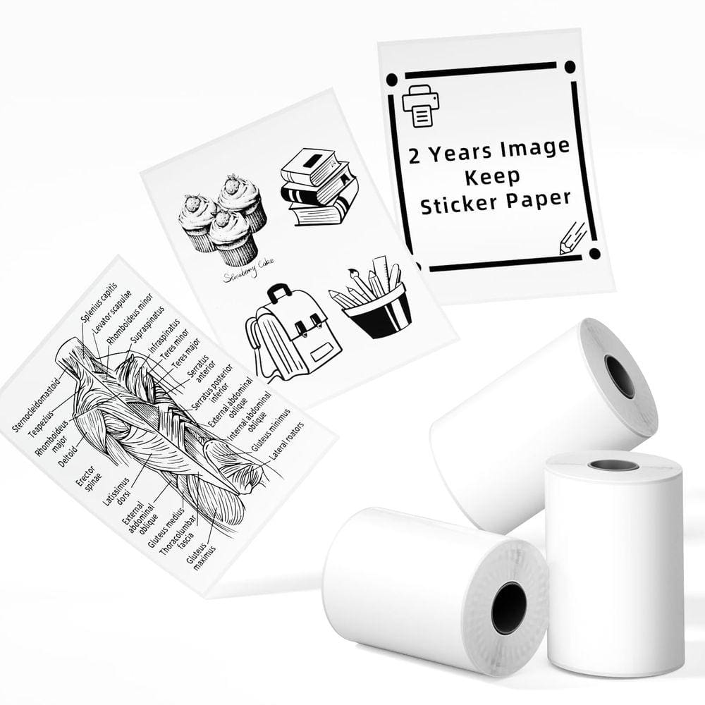 Papel adesivo Phomemo T02/M02X/M02L térmico 50 mm x 3,5 m 3 linhas