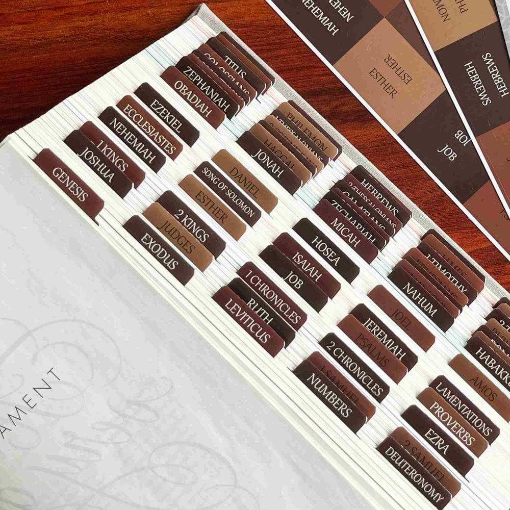 Adesivos animados Bible Tabs thintor Reposition com letras grandes