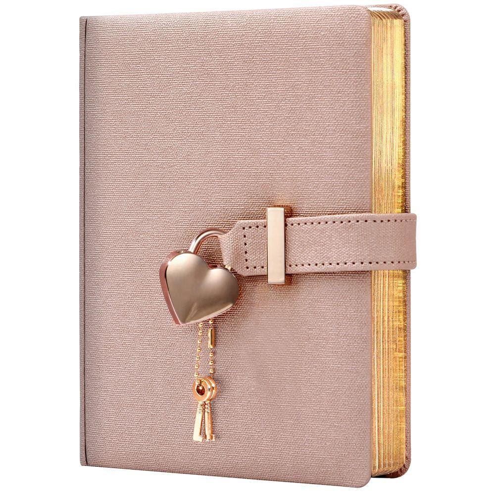 Lock Diary CAGIE para meninas com 2 chaves de 8 a 12 anos em forma de coração