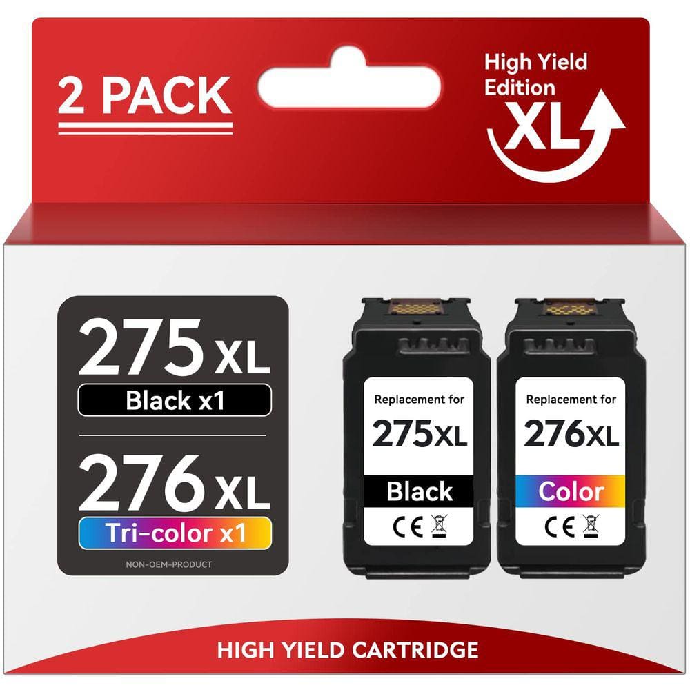 Pacote combinado de cartuchos de tinta CKMY PG-275XL preto CL-276 Color