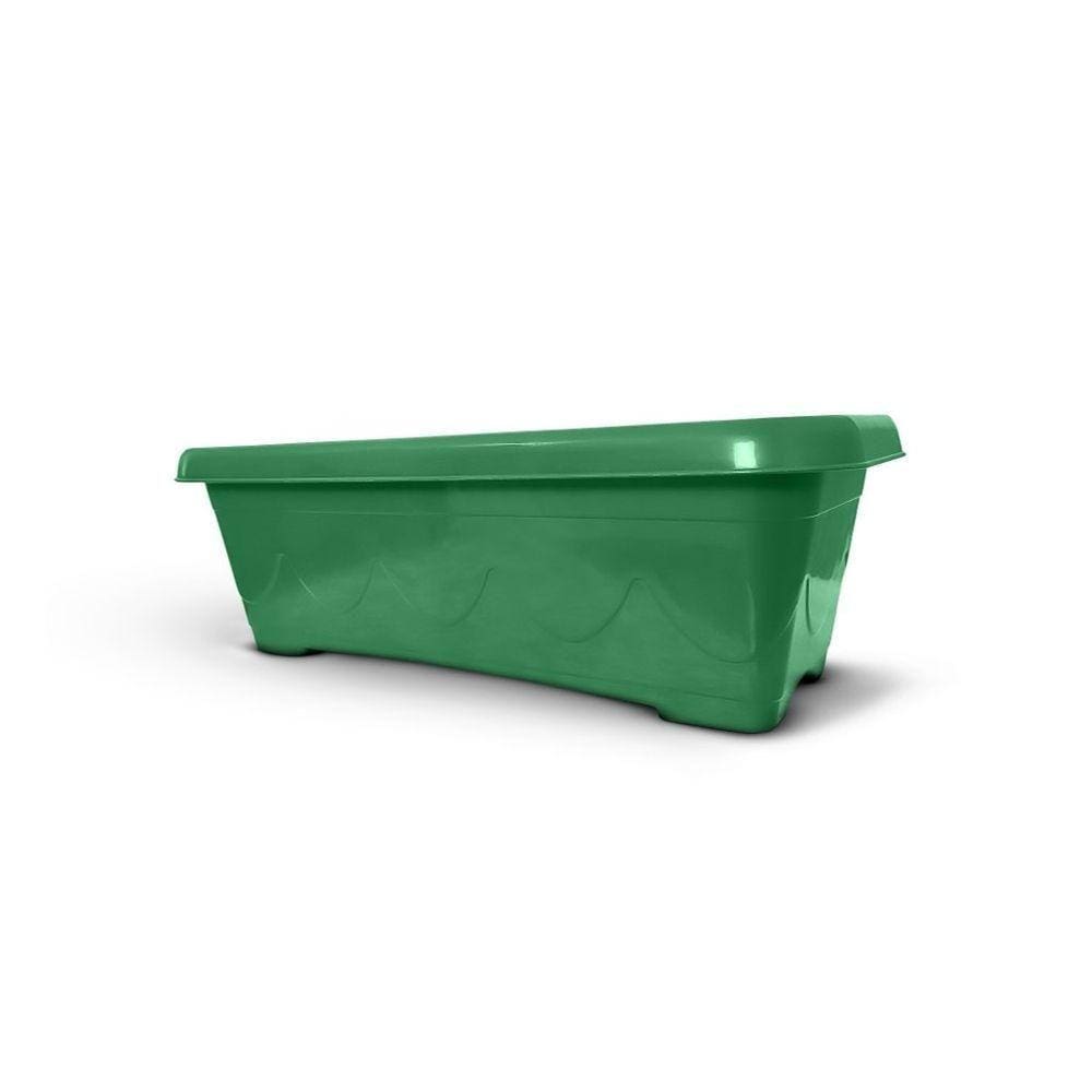 Vaso Floreira Plástico Retangular 35cm Verde
