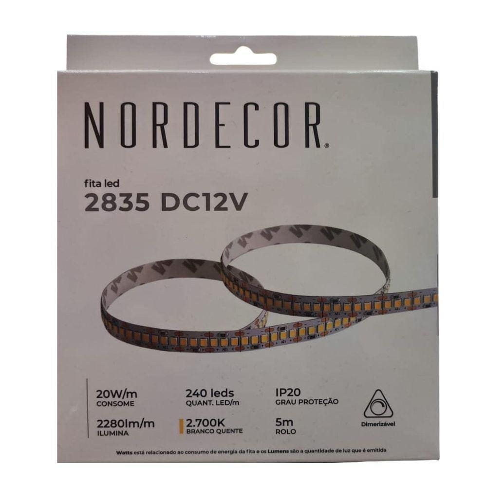 Fita Led Ip20 20w 2700k 12v 240 Leds Nordecor