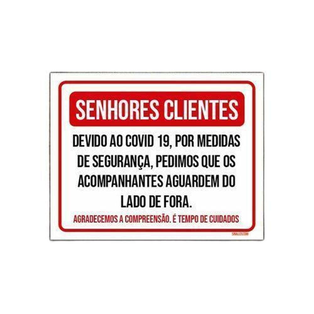 Kit 5 Placas Senhores Clientes Acompanhantes Lado De Fora