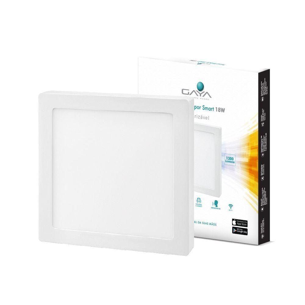 Painel Smart Led Quadrado Sobrepor 18w Cct 3000-6000k Gaya