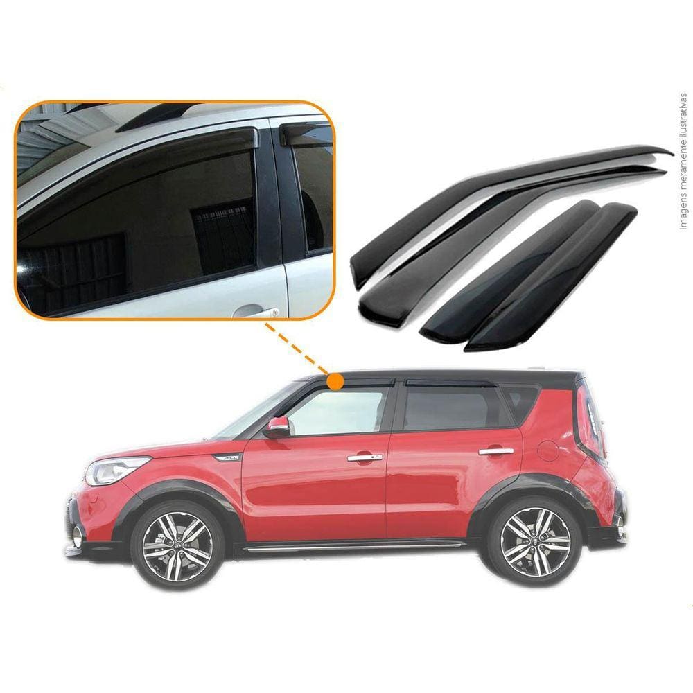 Calha de Chuva Kia Soul 4P Fumê 4cm-6cm