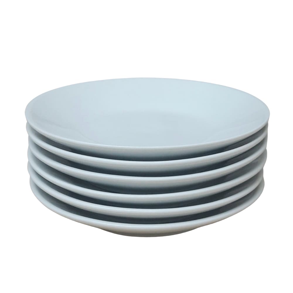 Jogo 6 pratos para Servir lanche - Porcelana Branca