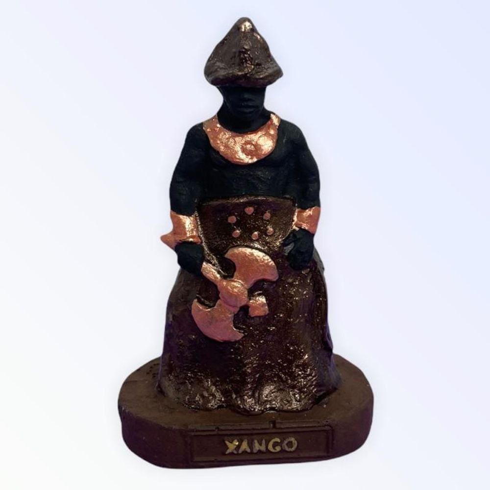 Escultura Orixá Xangô Em Resina 9,5 Cm