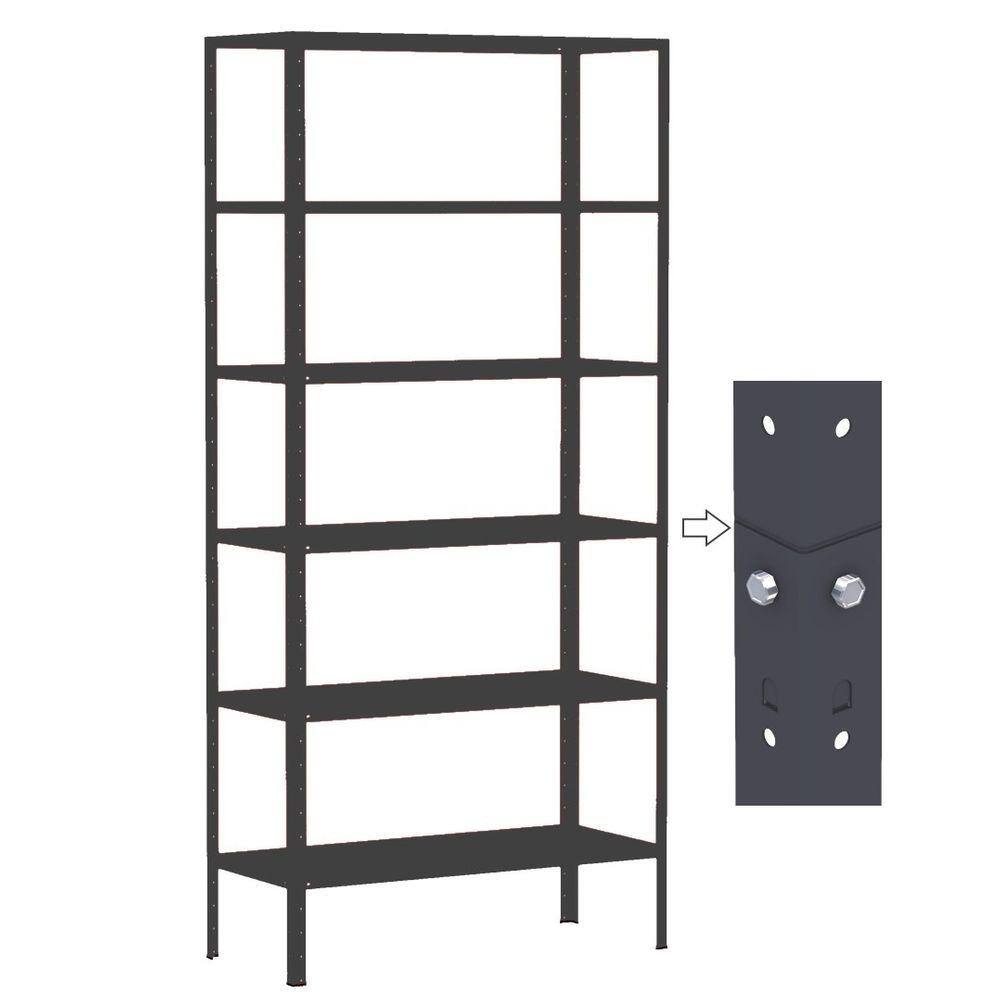 Estante Aço Dupla 176 Flex Amapa 6 Bandeja 30cm Preto