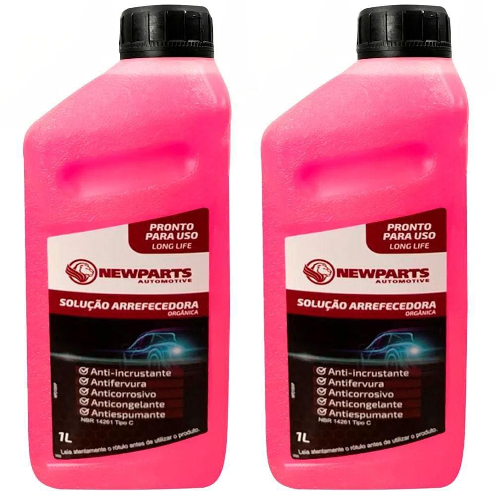 Kit 2 Aditivo Radiador 1 Litro Anticorrosivo Rosa