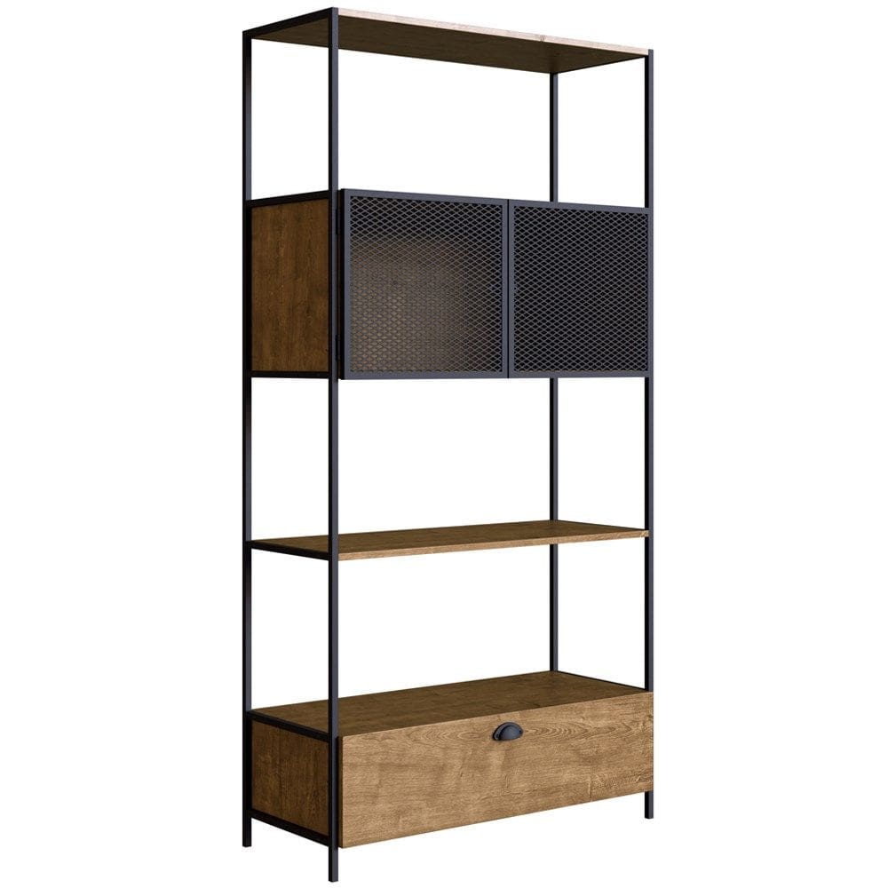 Estante 2 Portas Em Aço E 1 Gaveta York Vermont Artesano