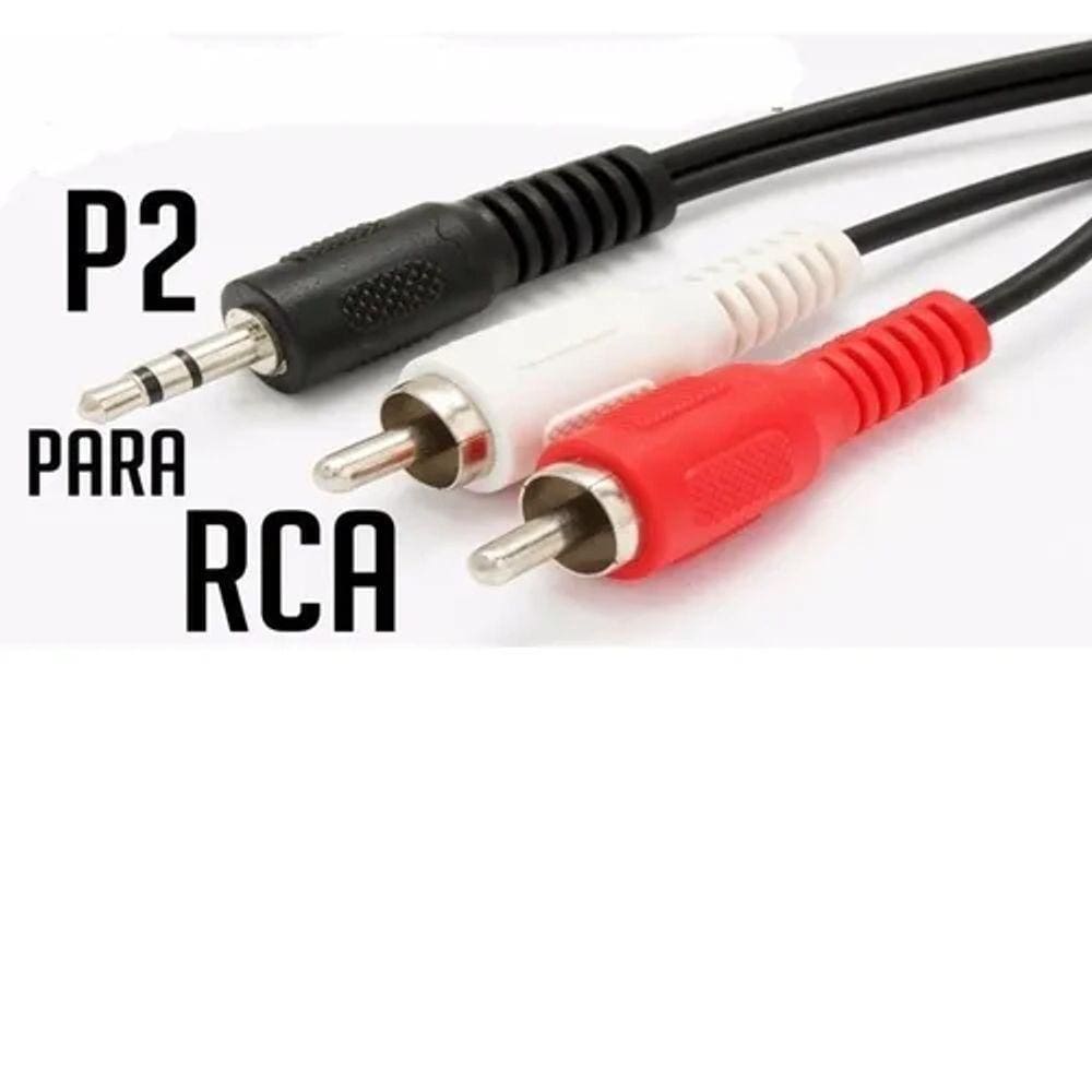 Cabo P2 Para 2 Rca Reforçado 1,5 Metros