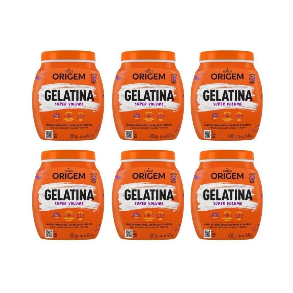 Gelatina Capilar Origem 400G Super Volume - Kit Com 6Un