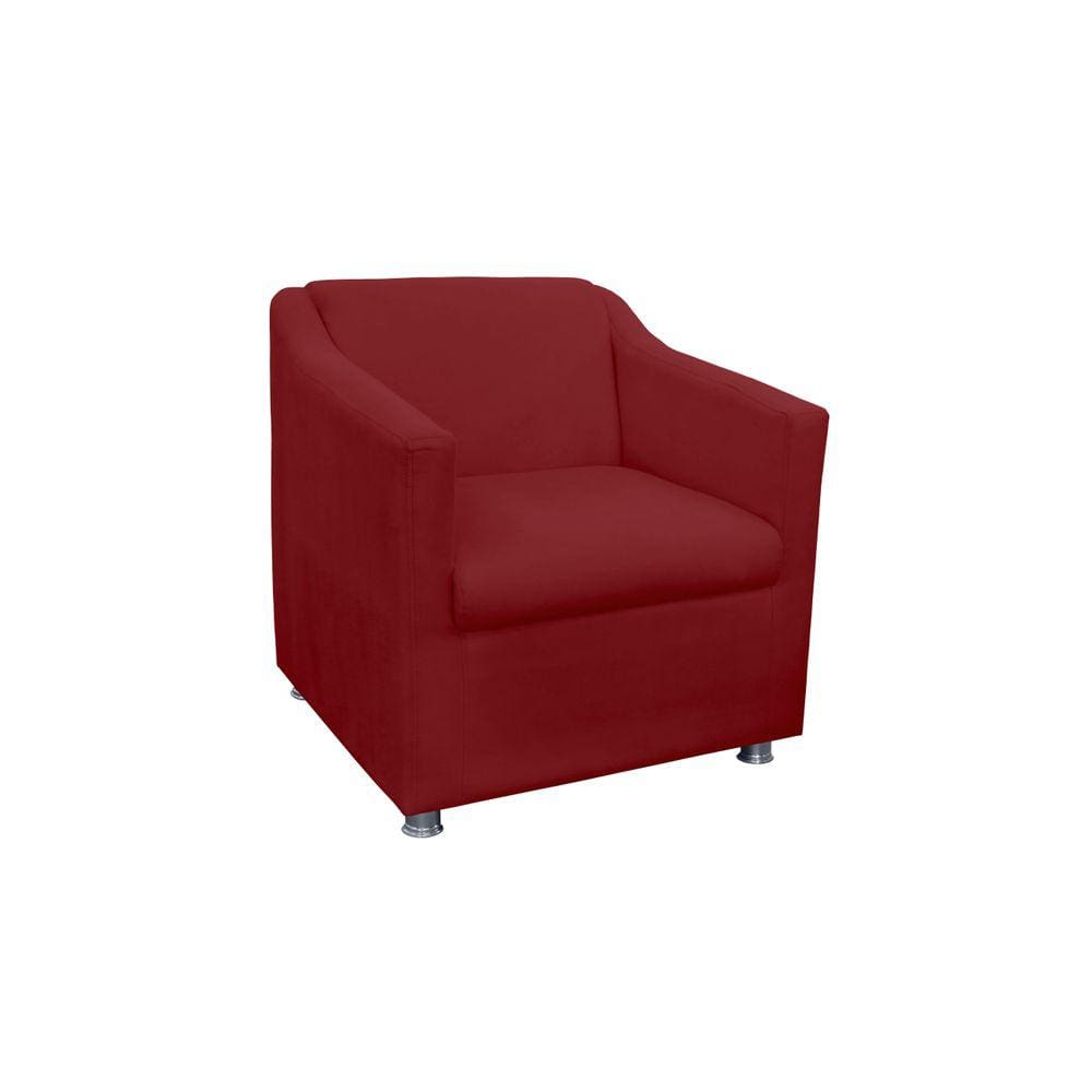 Poltrona Tilla Recepção Suede Vermelho - Vallisa Decor