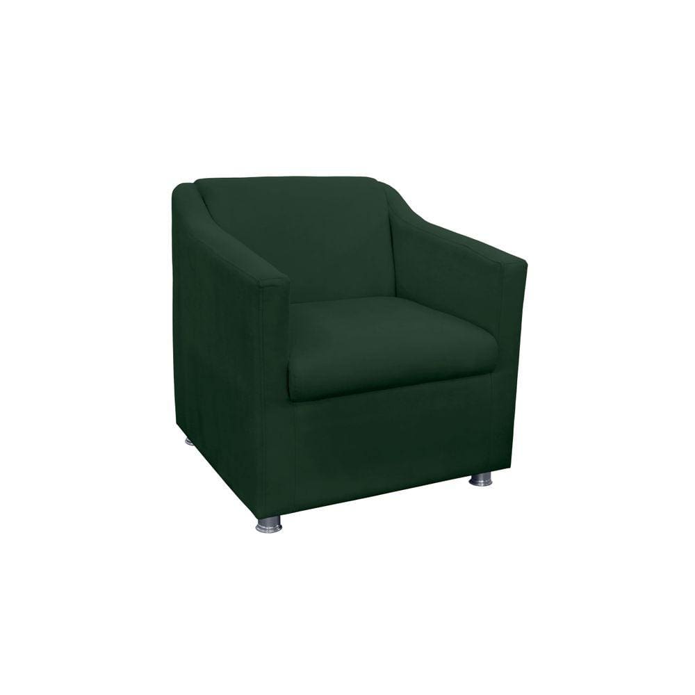 Poltrona Tilla Recepção Suede Verde - Vallisa Decor