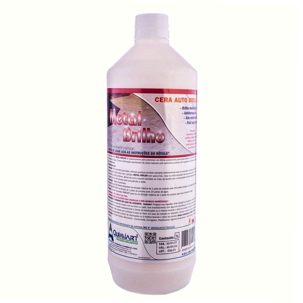 Metal Brilho Incolor Cera Auto-Brilho 1L Quimiart