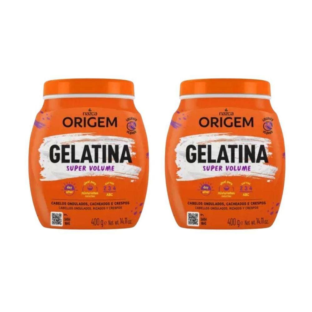 Gelatina Capilar Origem 400G Super Volume - Kit Com 2Un