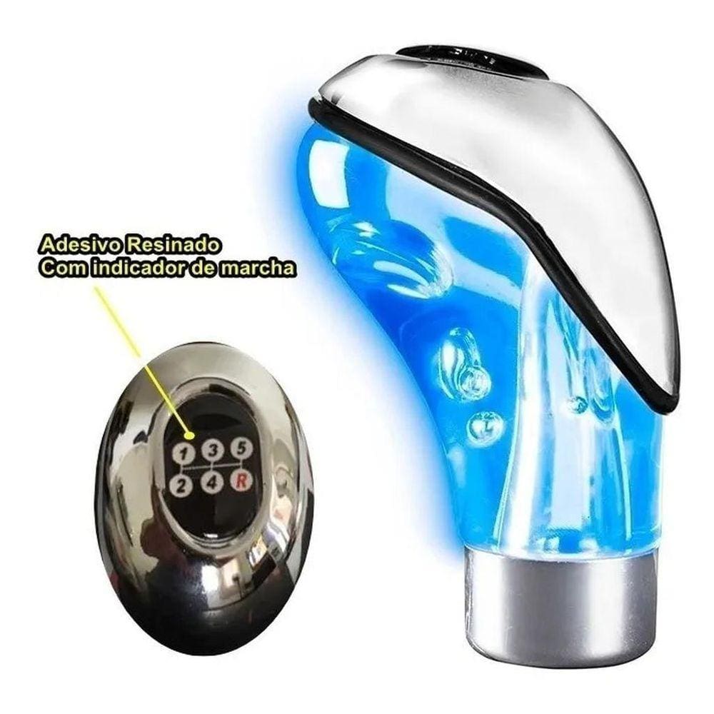 Bola Bolinha Manopla De Câmbio Naja 5 Marchas Com Led Azul