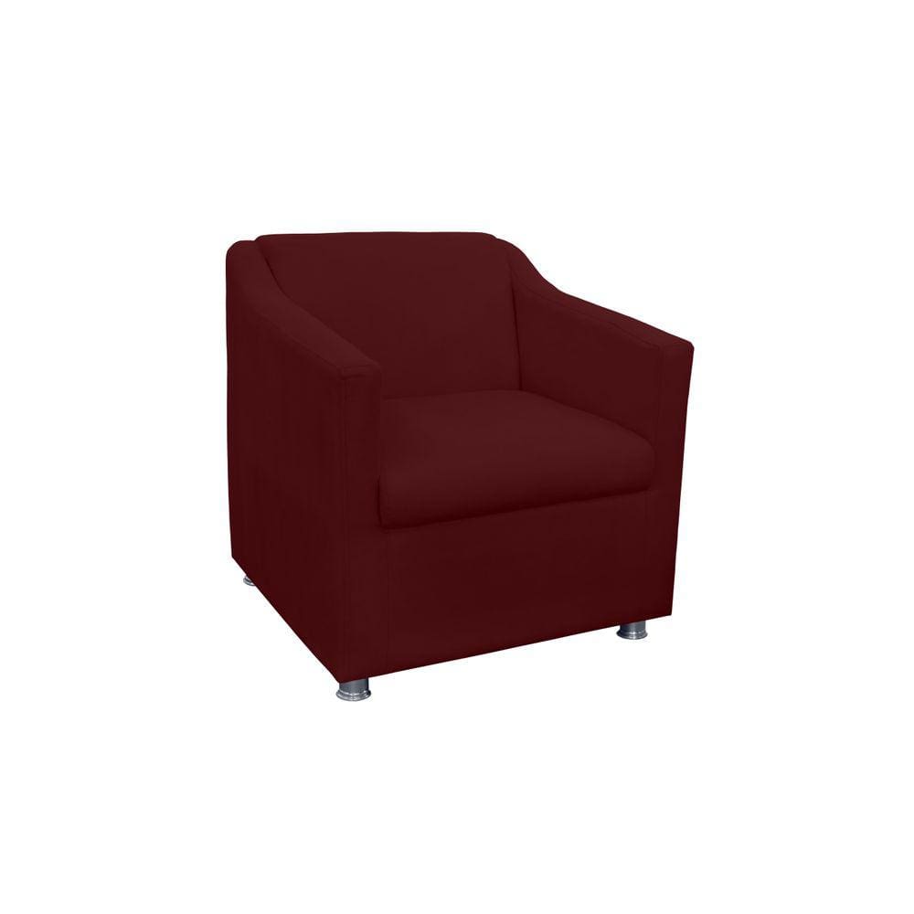 Poltrona Decorativa Tilla Suede Bordo - Vallisa Decor