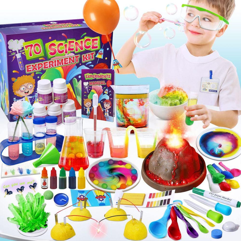 Kit científico UNGLINGA 70 experimentos de laboratório para crianças 4-6-8-12 Ye